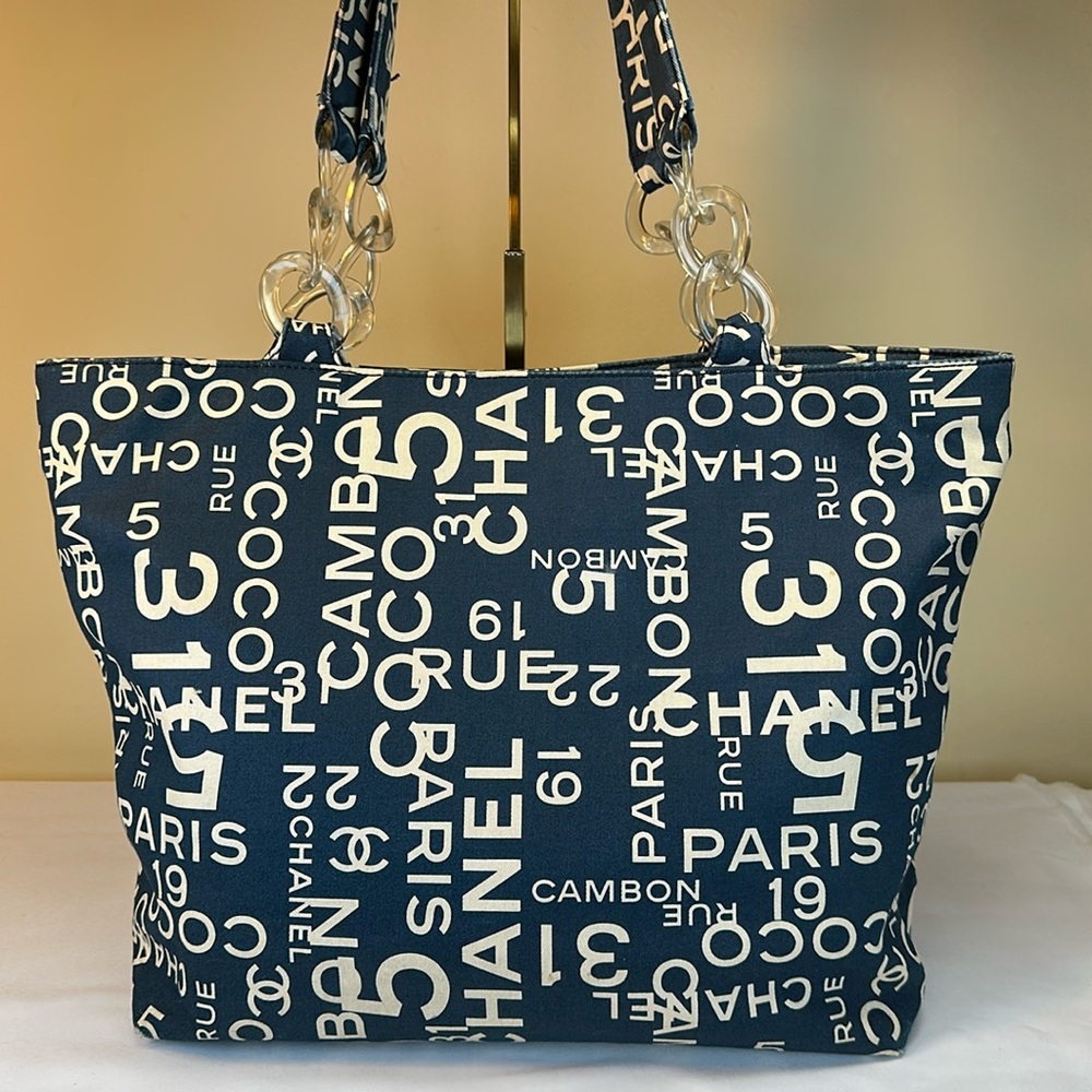Chanel Navy Blue Tote Bag